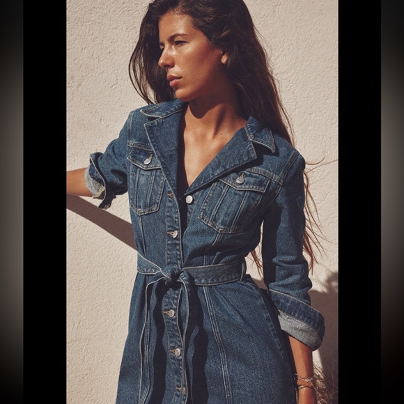 ZW DENIM DRESS WITH POCKETS - Picture 2 of 8